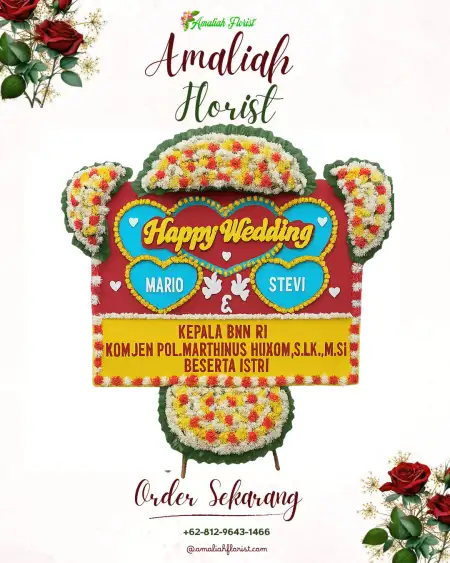 Papan Bunga Pernikahan Bima